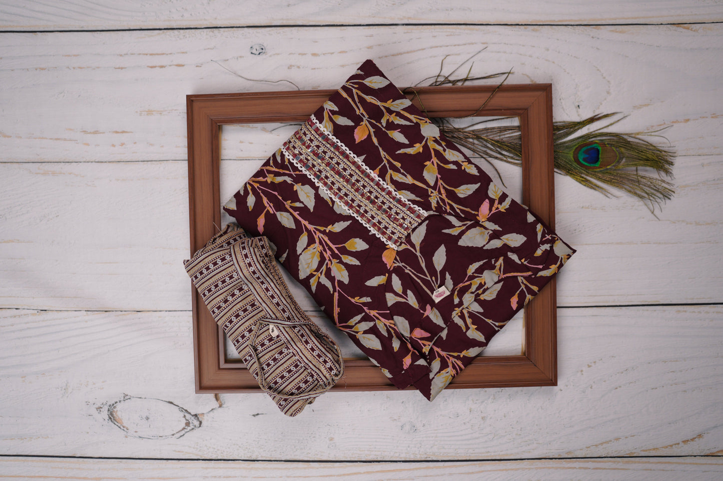 Maroonish-Brown Dress Material Suit