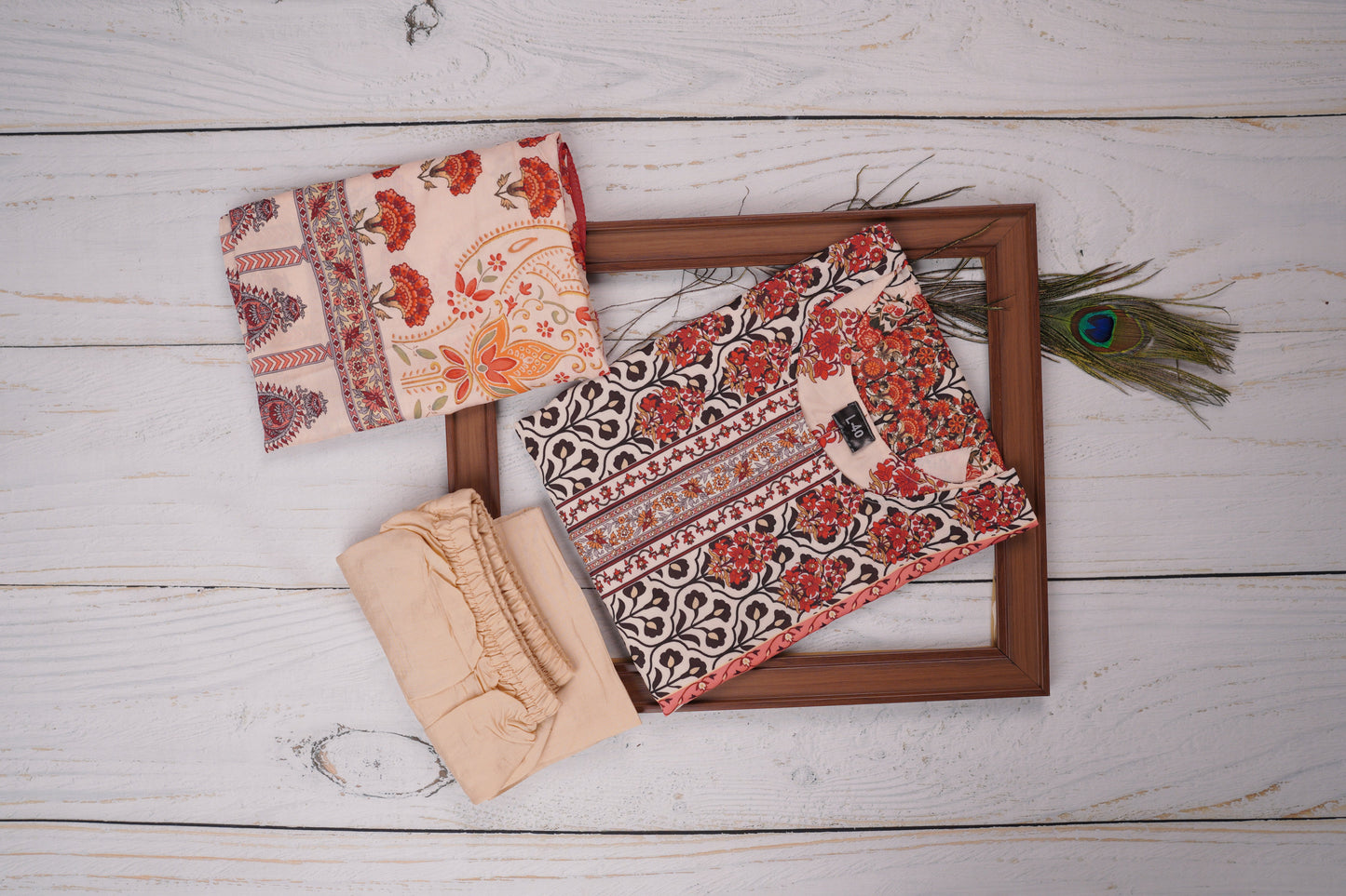 Off-White Base Dress Material Suit