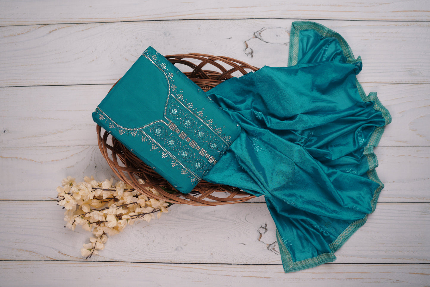 Blue Unstitched Fabric Suit