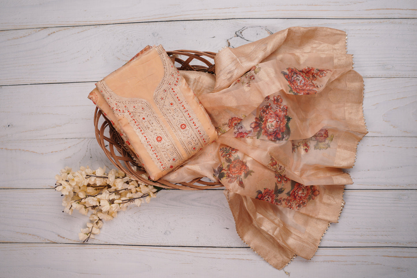 Yellow Unstiched Dress Material Suit