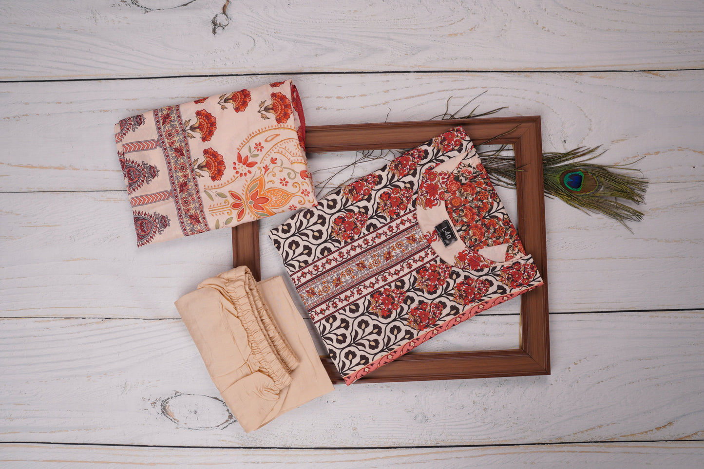 Off-White Base Dress Material Suit