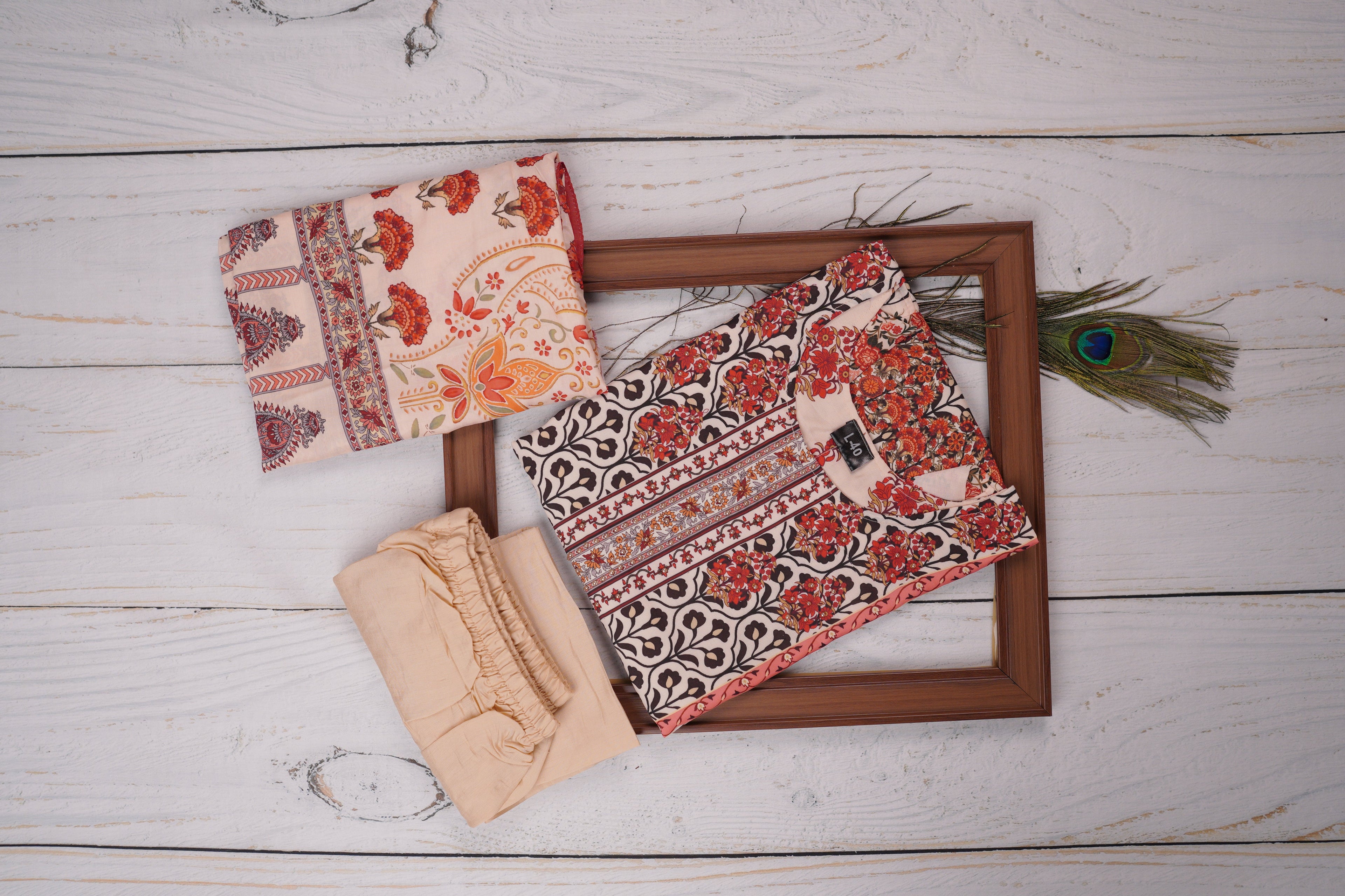 Off-White Base Dress Material Suit