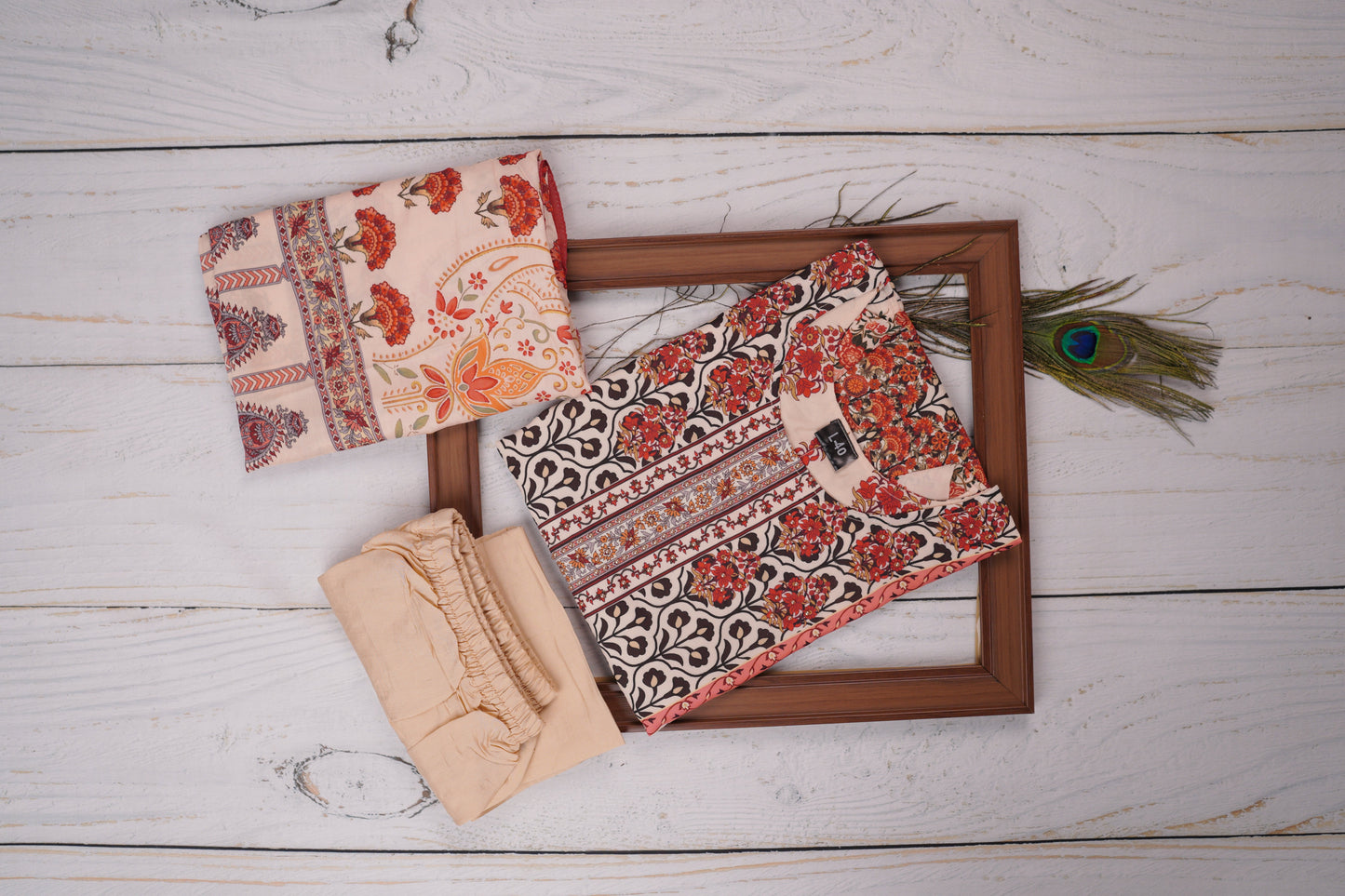 Off-White Base Dress Material Suit