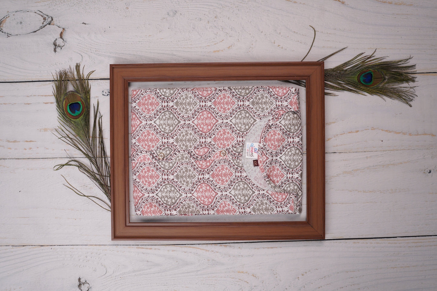 Stunning Blend of Pink and Brown Hues Dress Material Suit