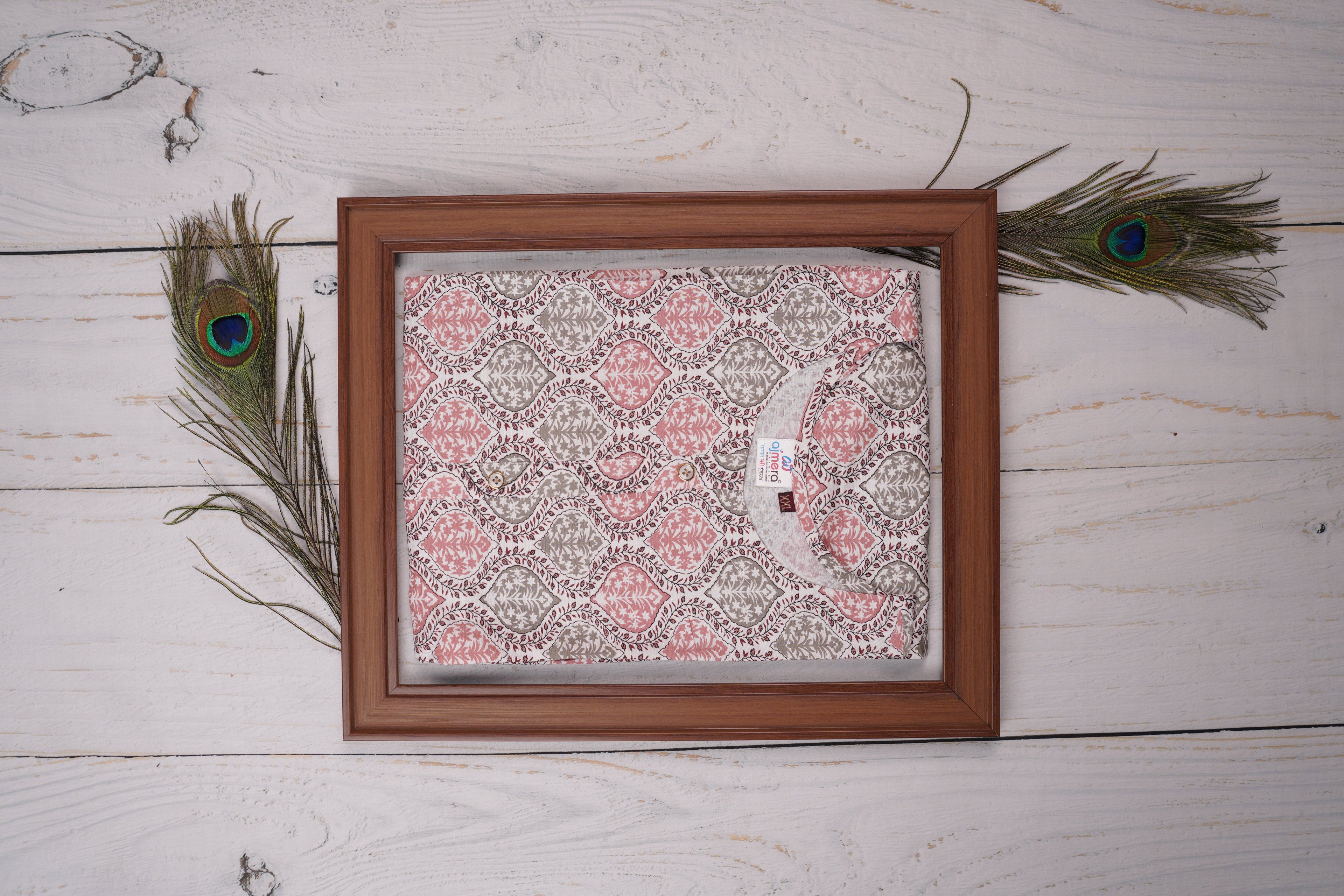 Stunning Blend of Pink and Brown Hues Dress Material Suit