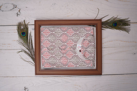 Stunning Blend of Pink and Brown Hues Dress Material Suit