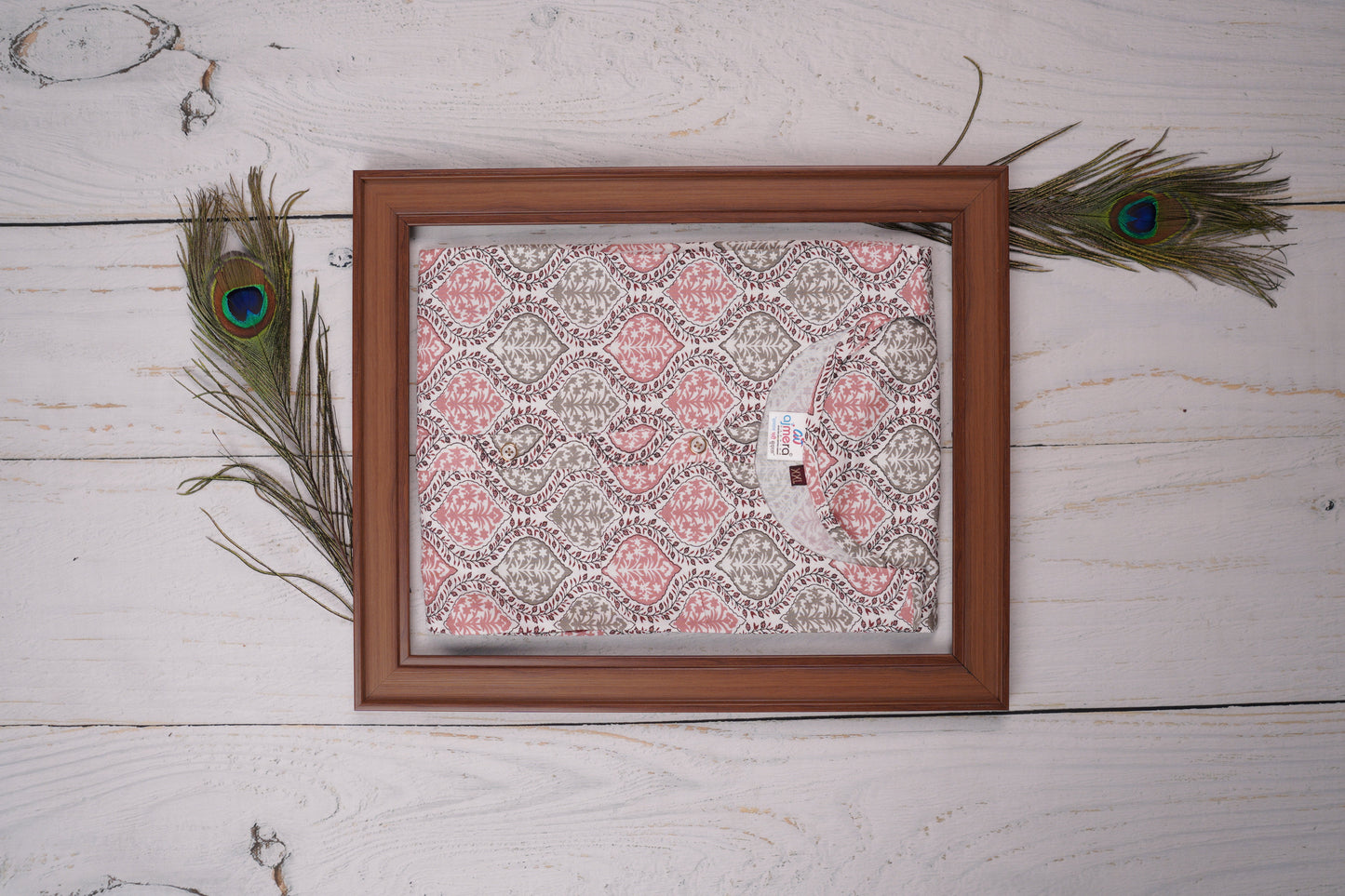 Stunning Blend of Pink and Brown Hues Dress Material Suit