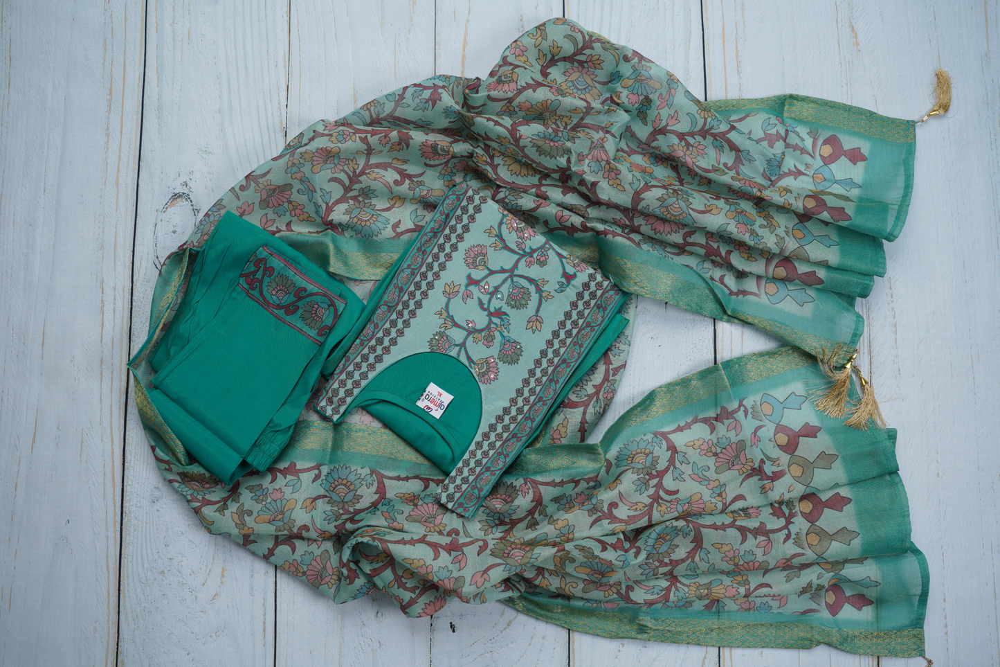 Turquoise Green Sets  Stunning Dress Material Suit