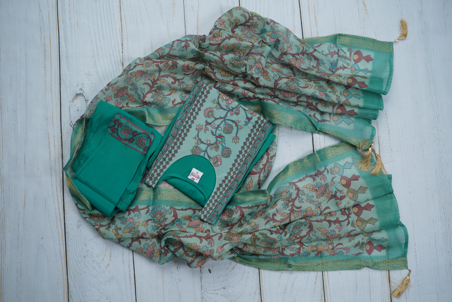 Turquoise Green Sets  Stunning Dress Material Suit