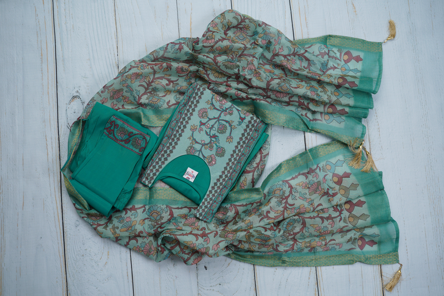 Turquoise Green Sets  Stunning Dress Material Suit