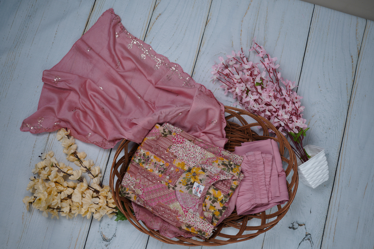 Baby Pink Fabric Suit