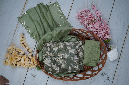 Gleaming Natural Beauty Our Unstitched Dress Material Suit