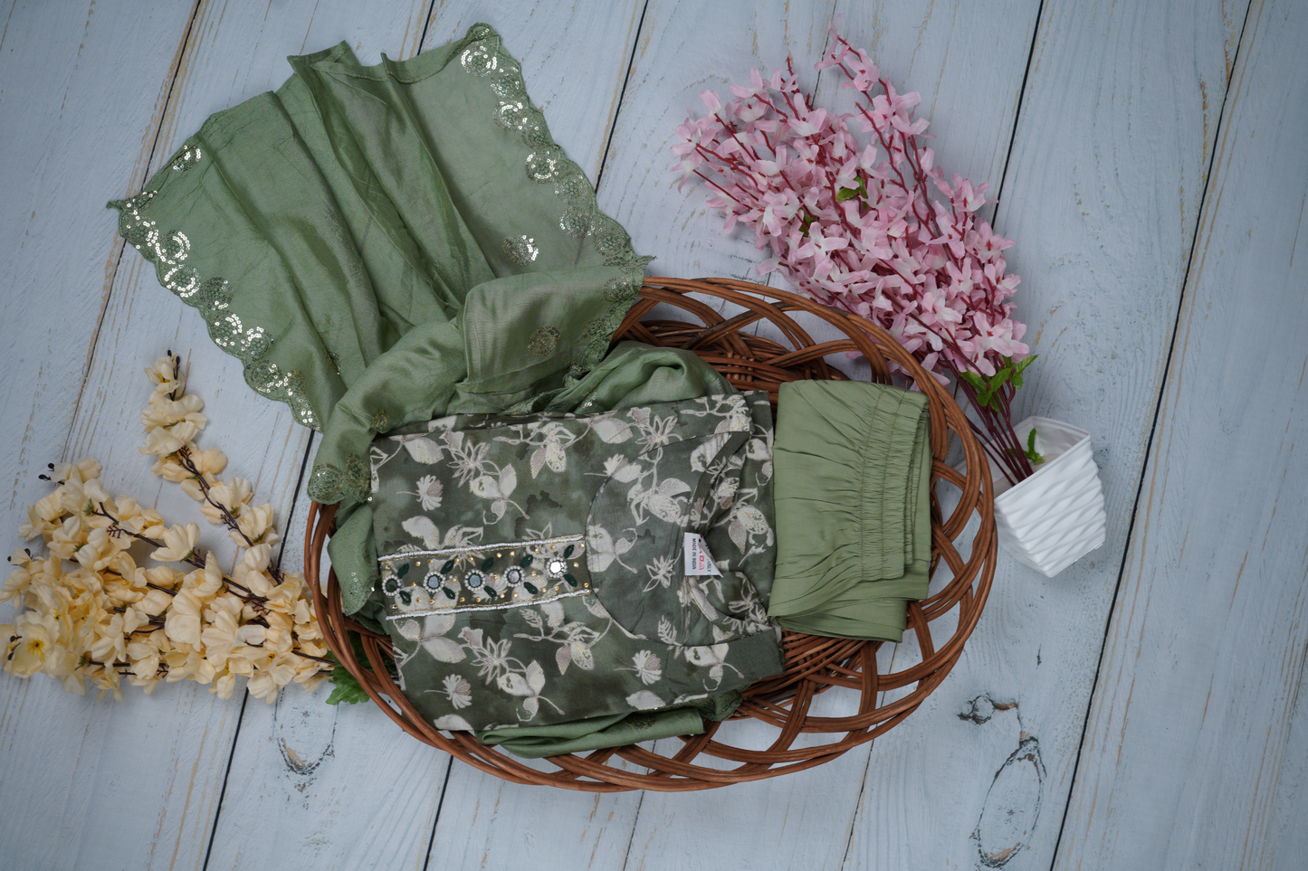 Gleaming Natural Beauty Our Unstitched Dress Material Suit