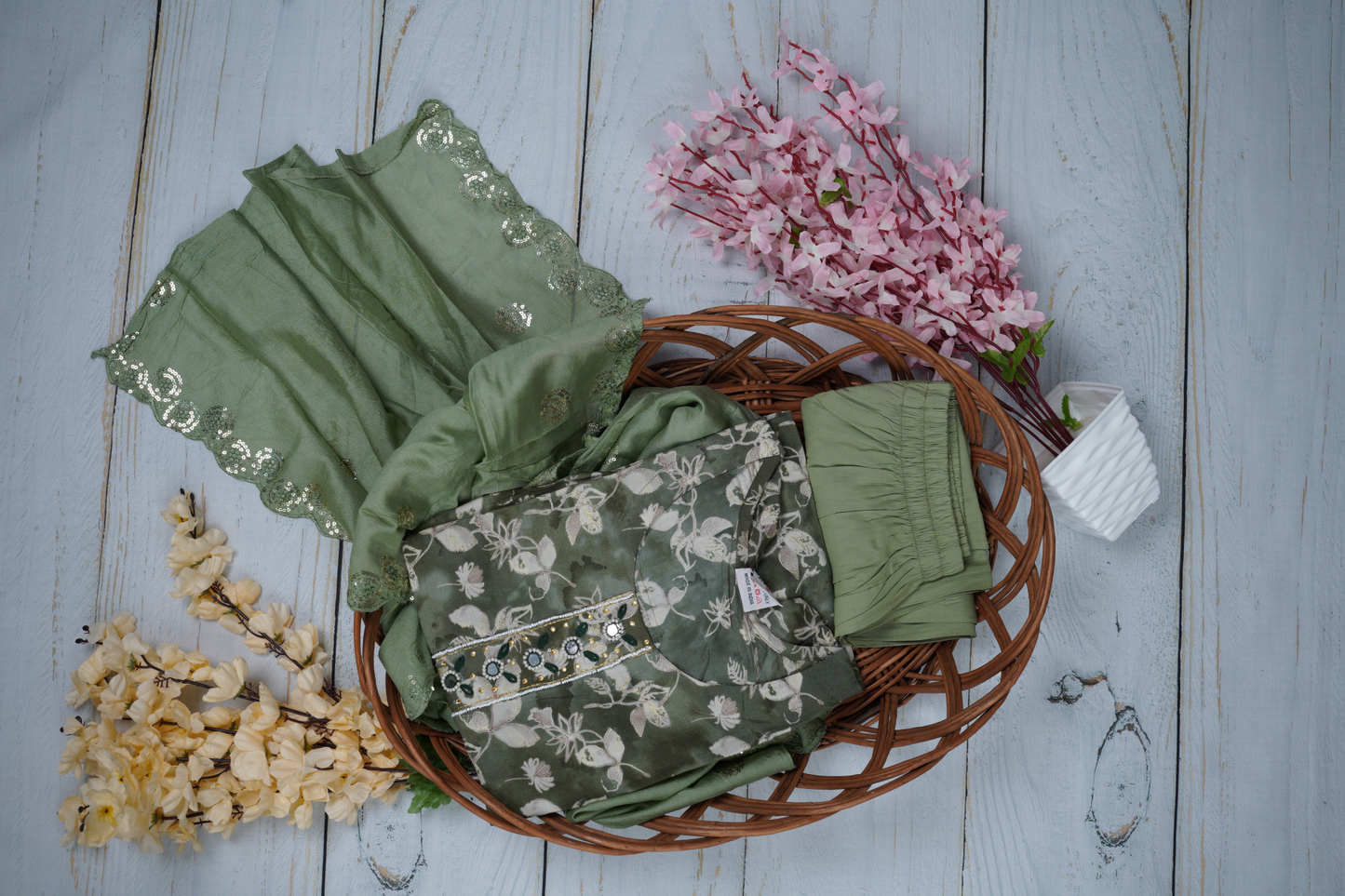 Gleaming Natural Beauty Our Unstitched Dress Material Suit